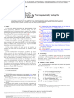 E1641 Standard Test Method For Decomposition Kinetics by Thermogravimetry Using The Ozawa - Flynn - Wall Method