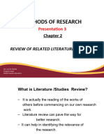 METHODS OF RESEARCH - Presentation 3 REVIEW OF RELATED LITERATURE AND STUDIES