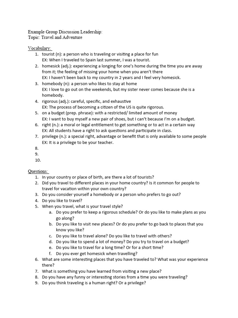 Group Discussion Leadership Example | PDF
