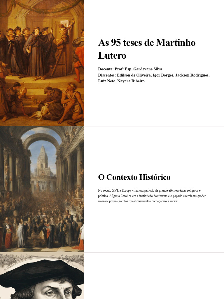 95 Teses de Lutero: Contexto e Impacto | PDF | Martinho Lutero ...