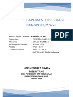 Laporan Observasi Praktek Pembelajaran Rekan Sejawat