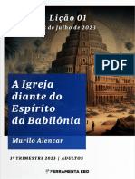 Subsídio - A Igreja Diante Do Espírito Da Babilônia N° 01 - 3° TM 2023