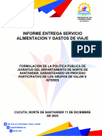 Nforme de Entrega de Servicio de Alimentacion y Gastos de Viaje