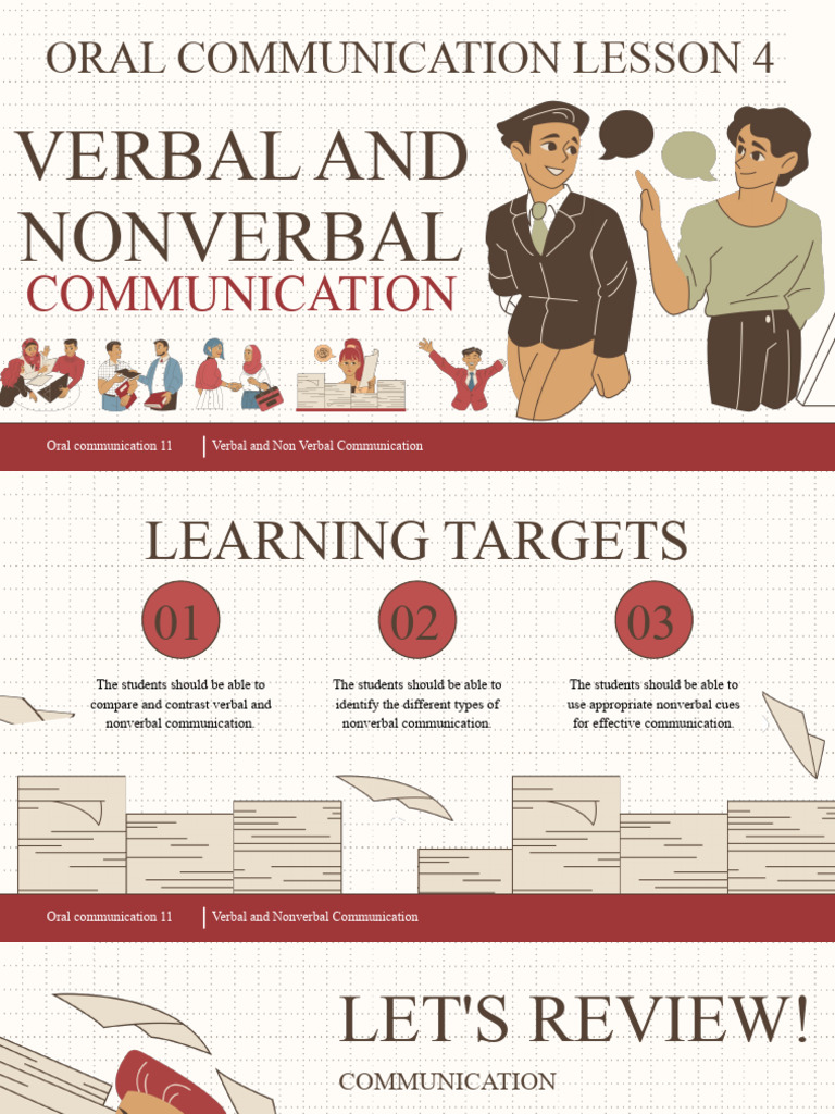 Verbal and Nonverbal Communication Guide | PDF | Nonverbal ...