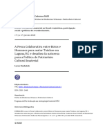 A Pesca Colaborativa Entre Botos e Humanos para Matar Tainhas em Laguna/SC e Desafios Da Natureza para A Política de Patrimônio Cultural Imaterial