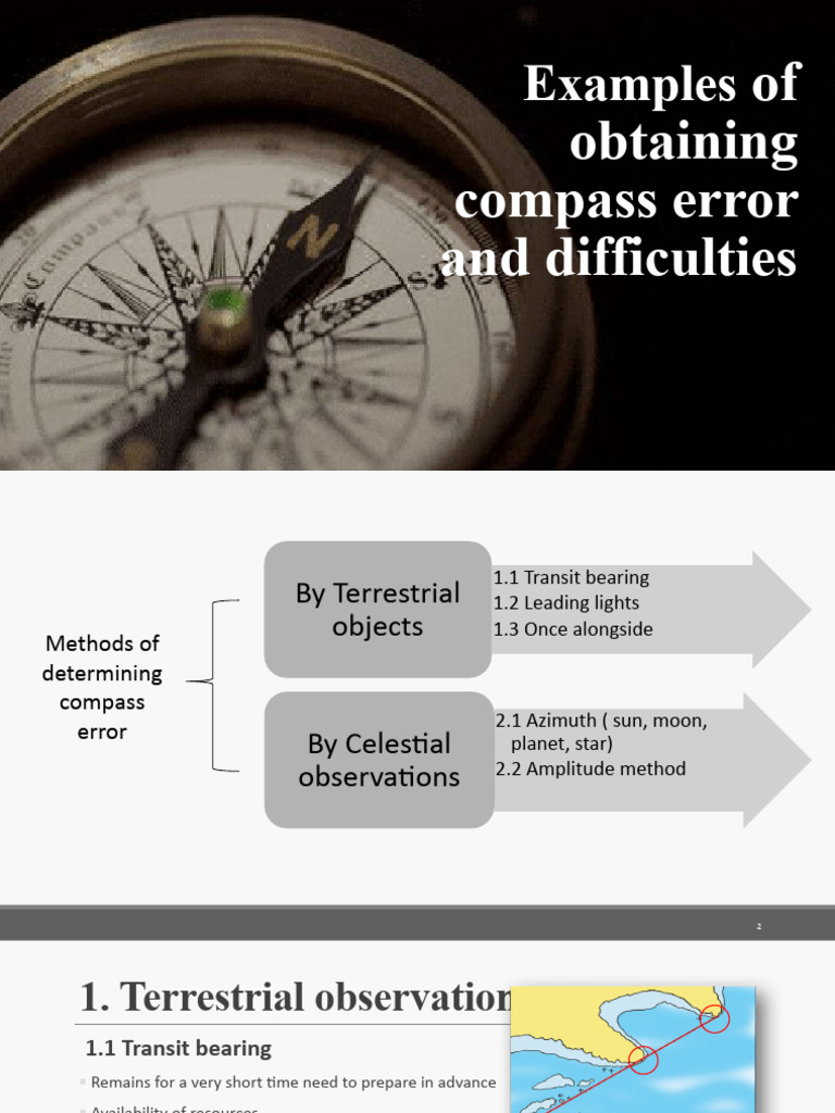 Examples of Obtaining Compass Error and Difficulties | PDF