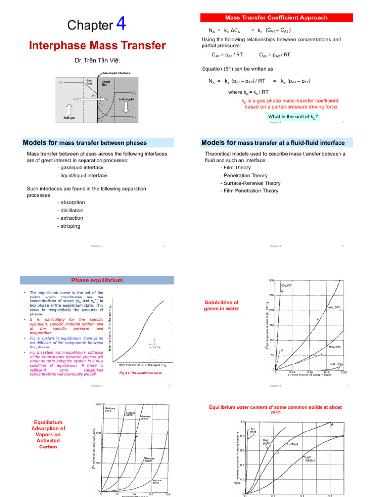 Mass Transfer in Separation Processes | PDF | Phase (Matter) | Mass ...