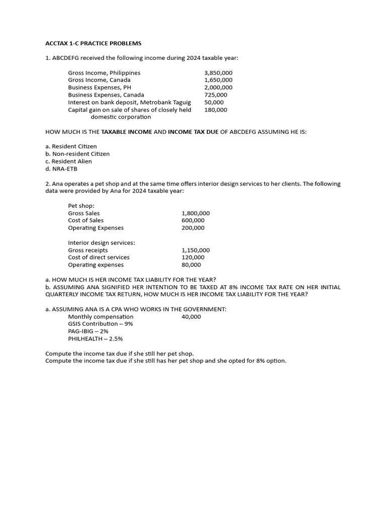 2024 Taxable Income Calculations Guide | PDF
