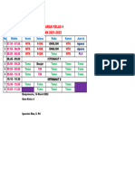 Jadwal Pelajaran Kelas 4 A