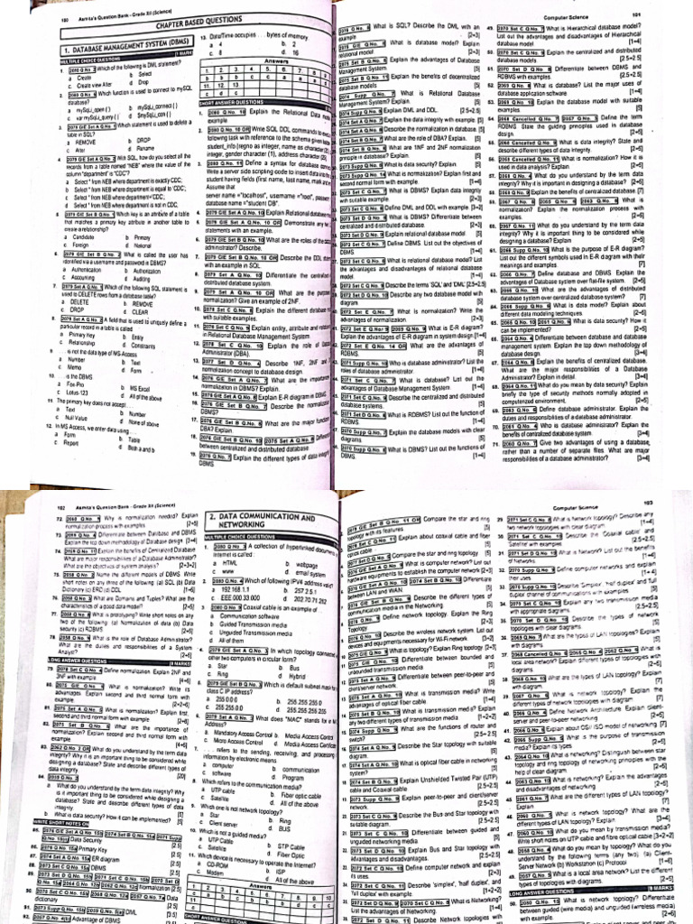 Computer - Chapter Wise Questions | PDF