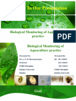 Welcome To Our Presentation: Biological Monitoring of Aquaculture Practice
