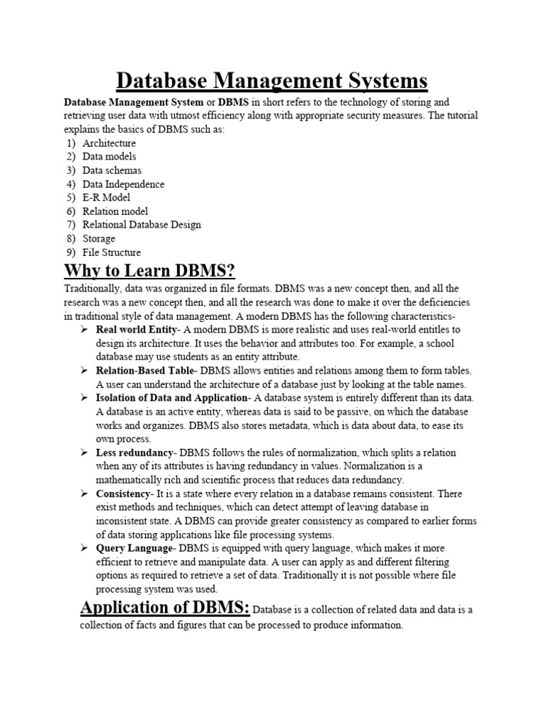 Database Management System With Designing Command | PDF | Relational ...