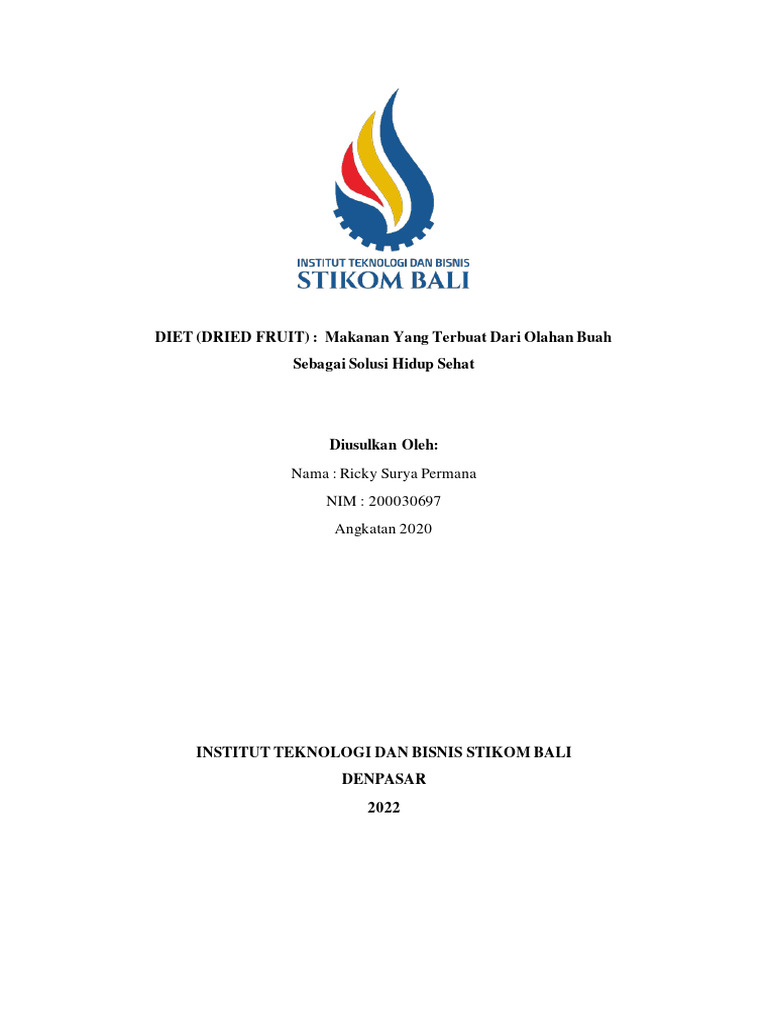 DIET (Dried Fruit) - Ricky Permana | PDF