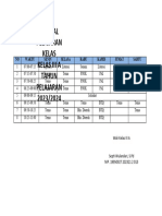 Jadwal Pelajaran Kelas 3A