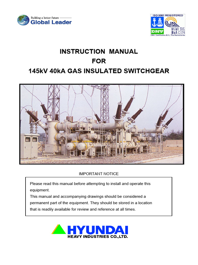 145kV 40kA GIS Installation Manual | PDF | Electrical Substation ...