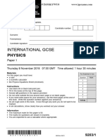 GCSE Physics Past Paper 1 Nov 18