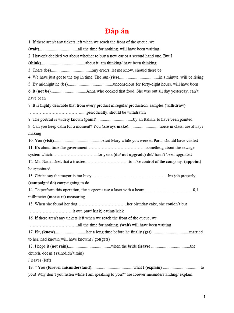 Key To Part 2 | PDF