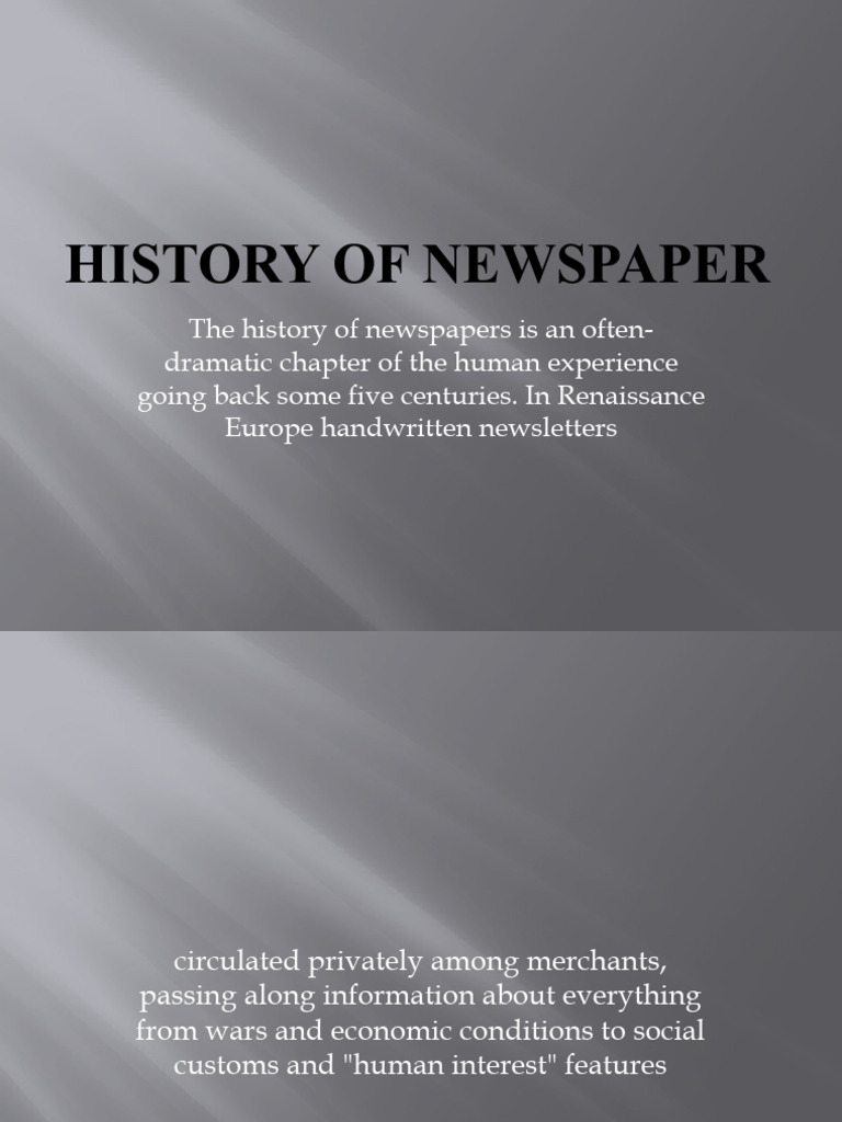 Evolution of Newspapers Through History | PDF | Newspapers | News
