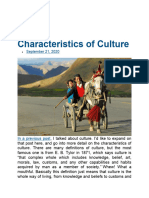 Characteristics of Culture