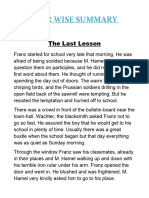 Chapter Wise Summary: The Last Lesson