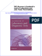Ebook PDF Brunner Suddarths Handbook of Laboratory and Diagnostic Tests Third Edition PDF Docx Full Chapter Chapter Scribd