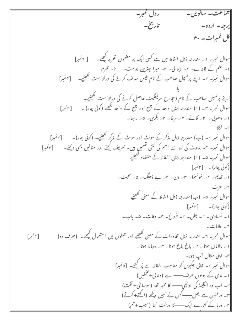 CLASS 6th | PDF