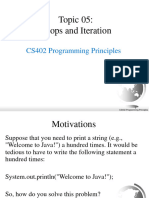 Topic 05: Loops and Iteration: CS402 Programming Principles