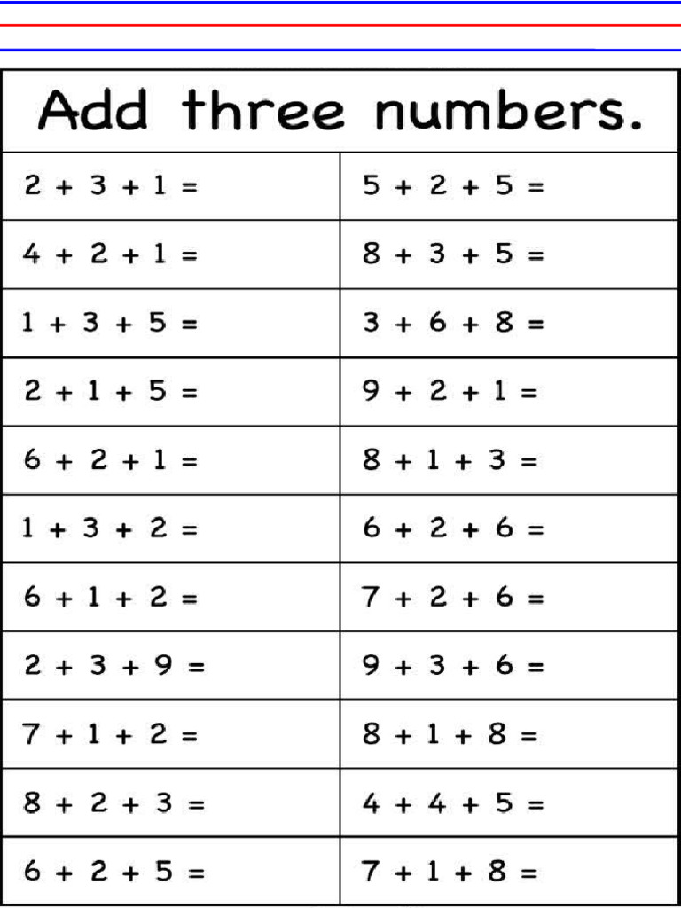 Adding 3 Numbers | PDF