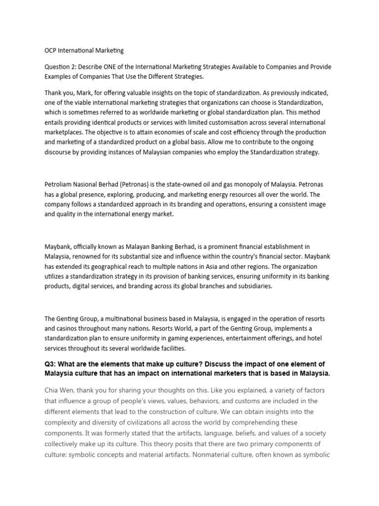 OCP Advertising Strategies in Global Markets | PDF | Globalization ...