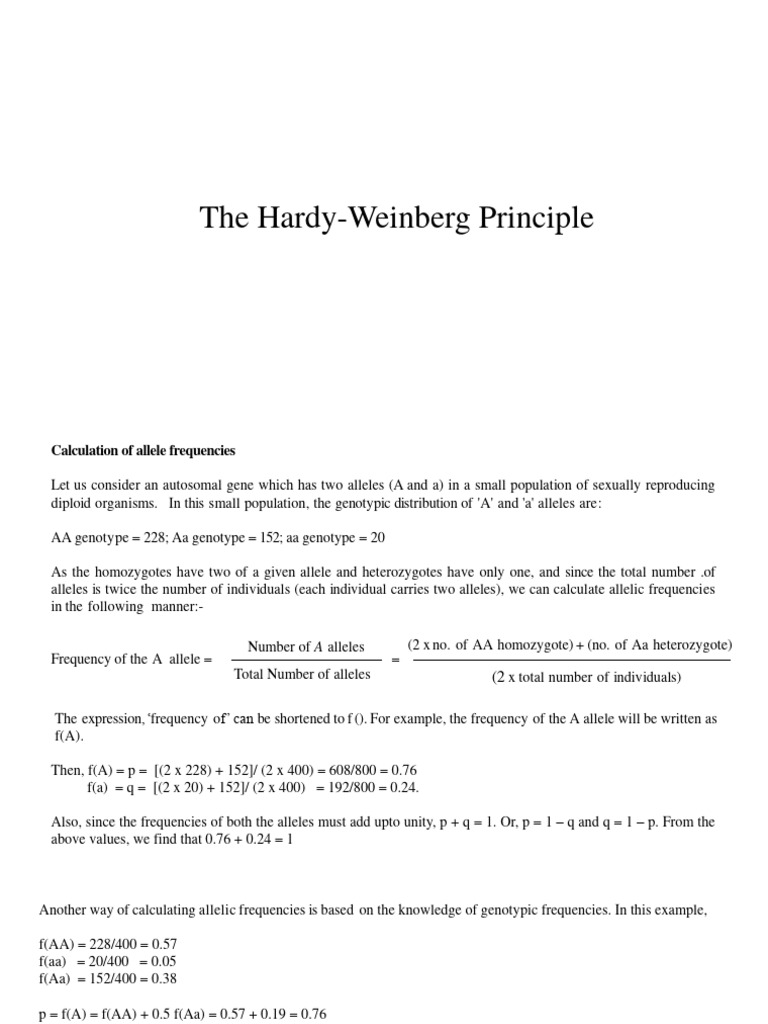Genetics: Hardy-Weinberg Explained | PDF | Science & Mathematics