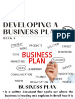 WEEK 4 - Developing A Business Plan