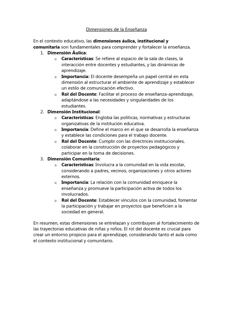 Dimensiones de La Enseñanza | PDF | Crecimiento personal y profesional
