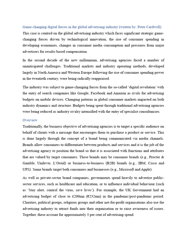 IOS Week 3 Game-Changing Digital Forces in The Global Advertising ...