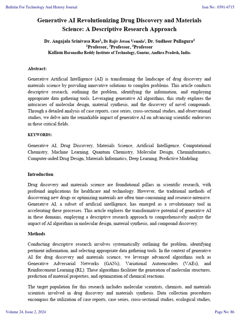 Generative AI Revolutionizing Drug Discovery and Materials | PDF ...