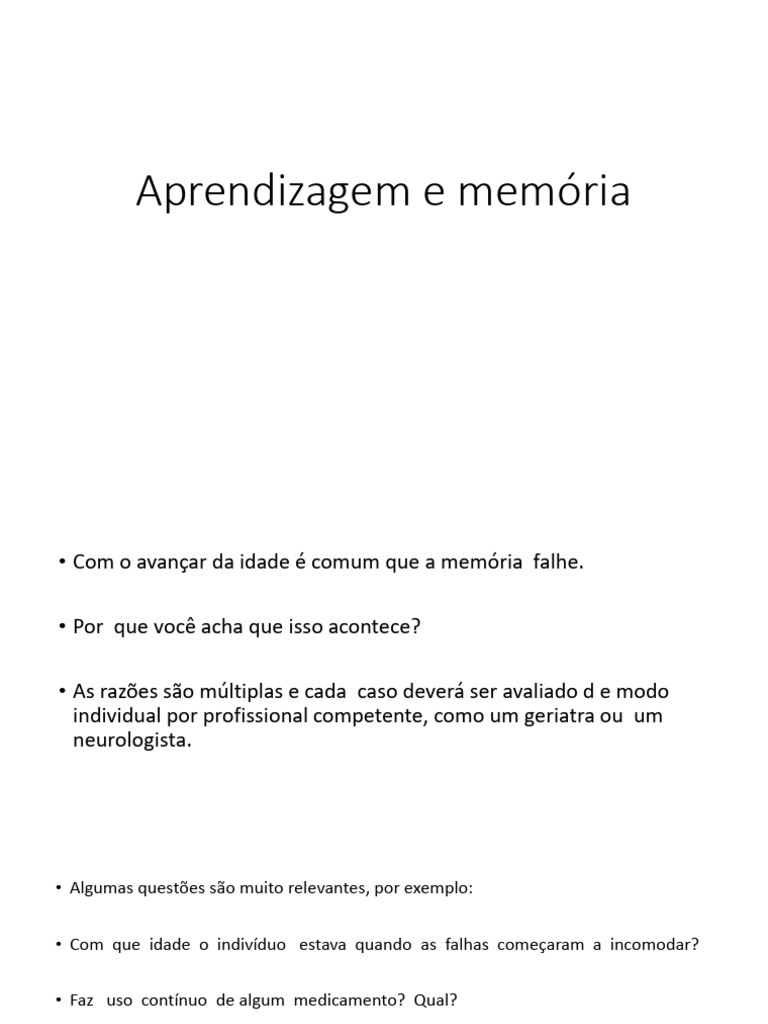 Aprendizagem e Memória na Psicofisiologia | PDF | Memória | Aprendizado