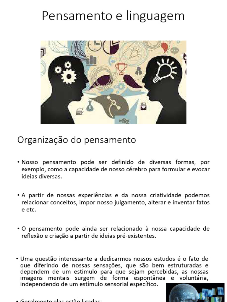 Pensamento e Linguagem: Estruturas Cerebrais | PDF | Pensamento | Emoções
