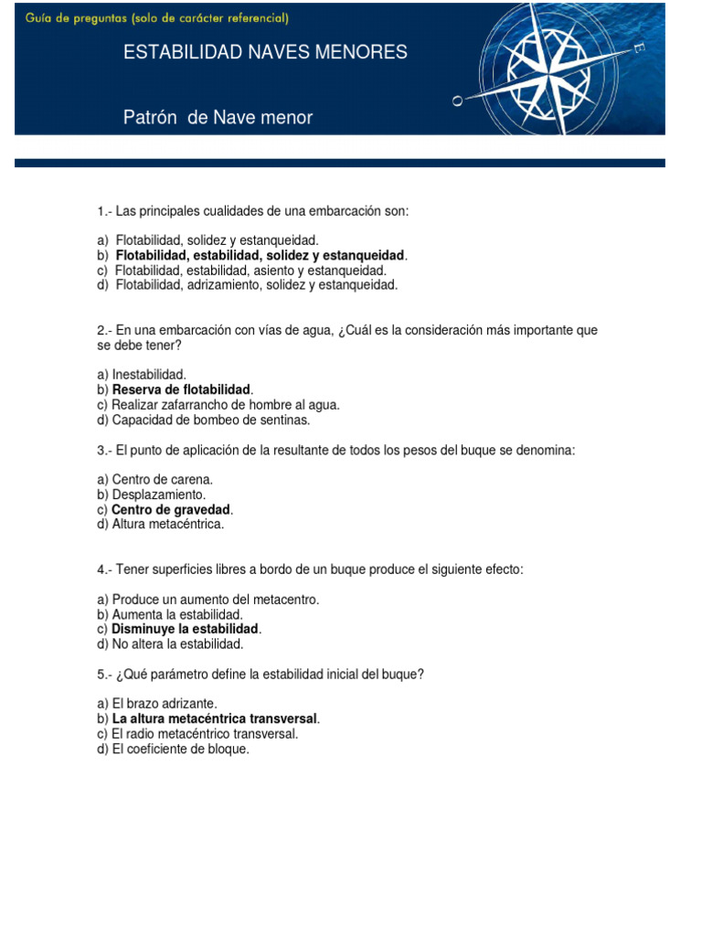 Estabilidad en Embarcaciones Menores | PDF