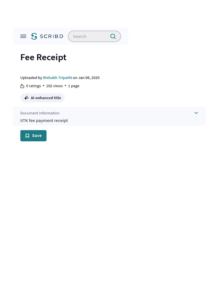 Fee Receipt - PDF | PDF