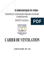 Cahier de Ventilation: Republique Democratique Du Congo