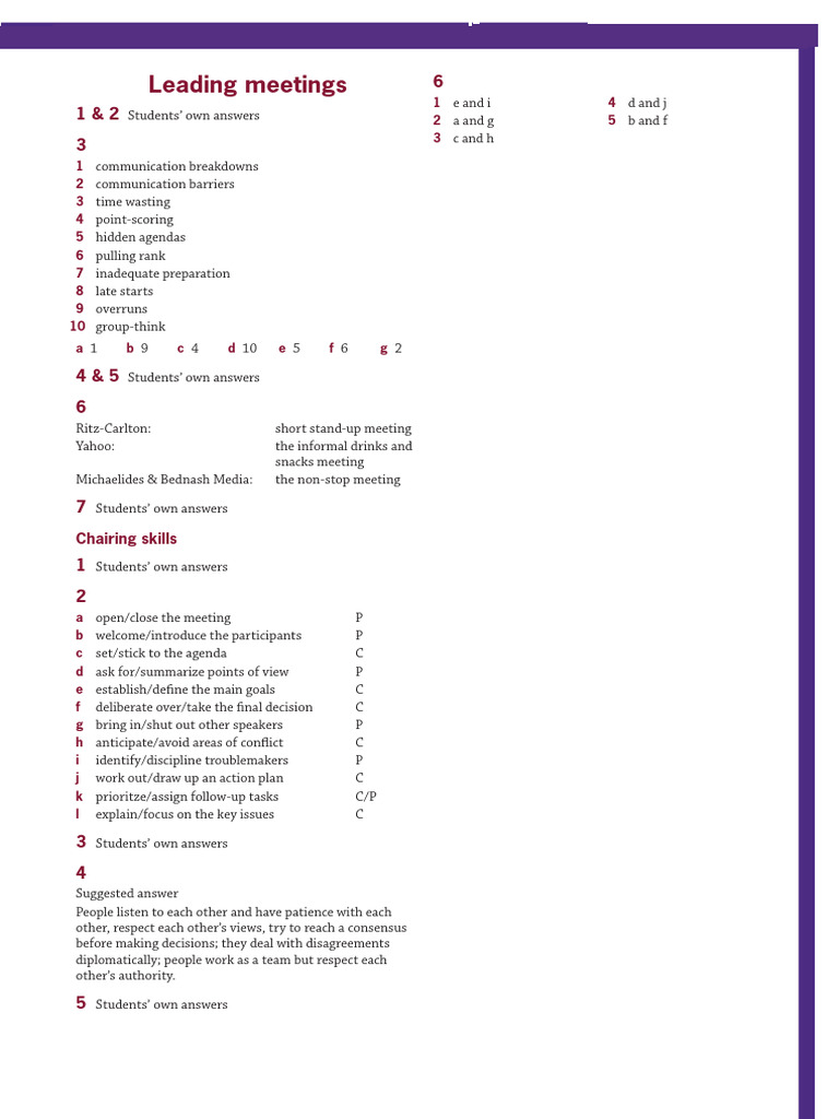 Effective Meeting Management Strategies | PDF | Human Communication ...