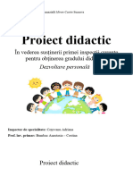 Proiect Didactic: În Vederea Susținerii Primei Inspecții Curente Pentru Obținerea Gradului Didactic I