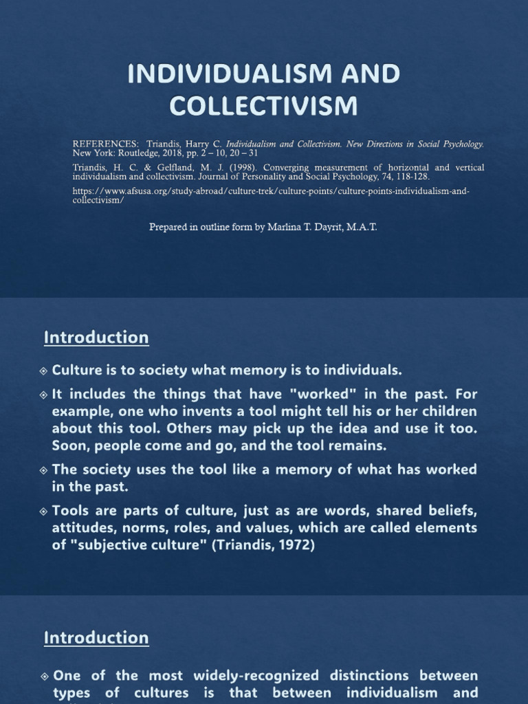 Individualism vs. Collectivism Guide | PDF | Social Science | Science ...