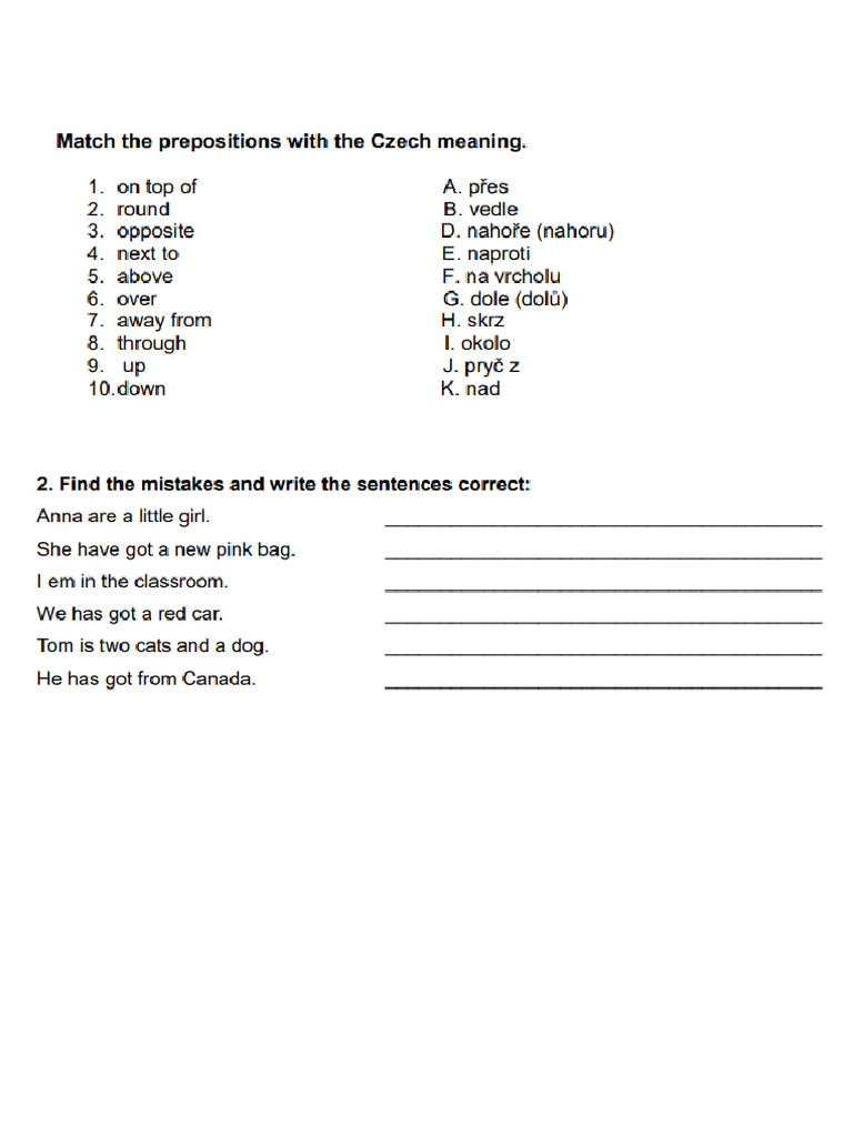 Prepositions + Mistakes | PDF
