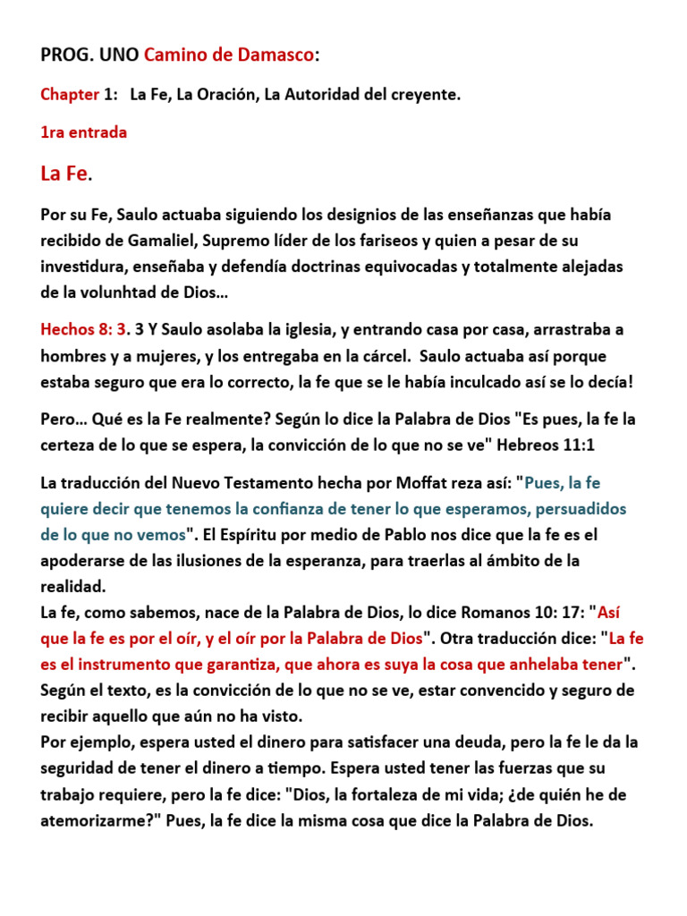 Fe y Oración en el Camino de Saulo | PDF | Oración | Cristo (título)