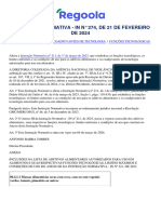 Instrução Normativa - in #274, de 21 de Fevereiro de 2024