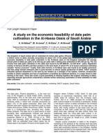 A Study On The Economic Feasibility of Date Palm Cultivation in The Alhassa Oasis of Saudi Arabia