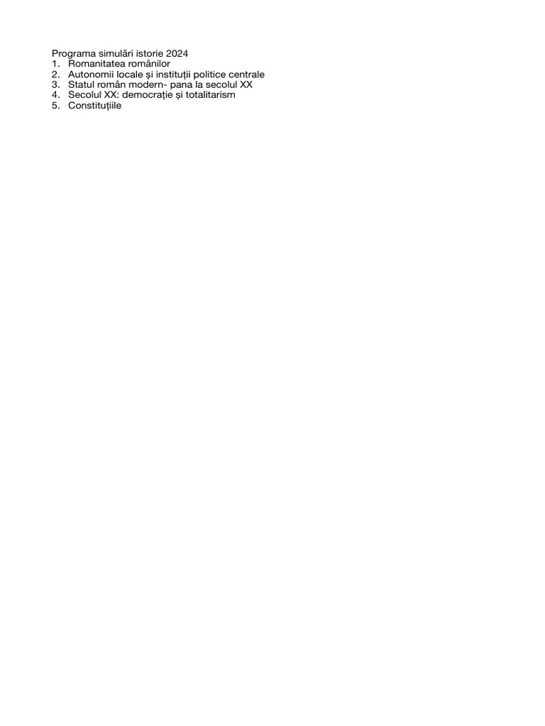 Programa Simulări Istorie 2024 PDF
