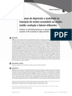 Sintomas de Depressão e Ansiedade Na Transição Do Ensino Secundário Ao Ensino Médio: Evolução e Fatores in Uentes