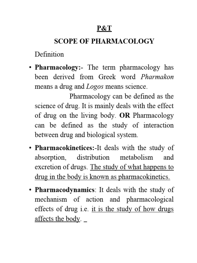 Scope Of Pharmacology Pdf