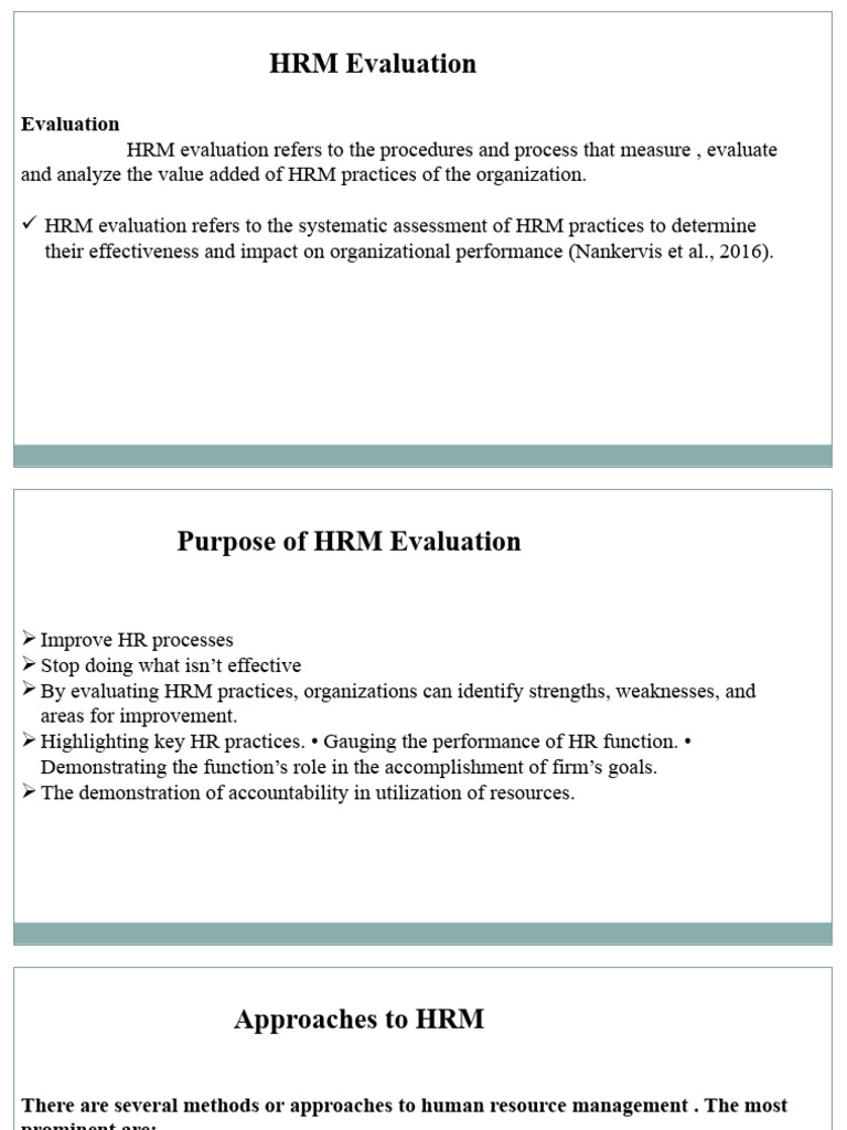 HRM Evaluation | PDF | Human Resource Management | Benchmarking